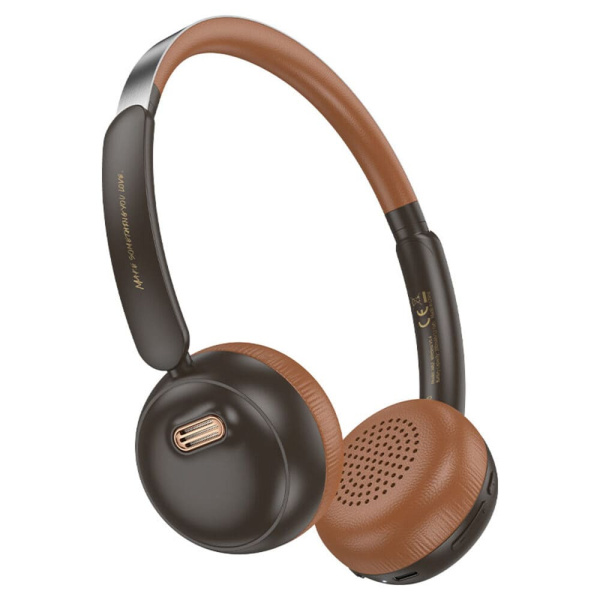 Беспроводные накладные наушники Hoco W62 коричневые